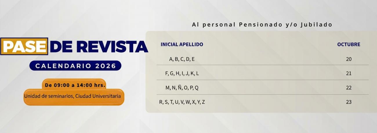 calendario pase de revista 2026