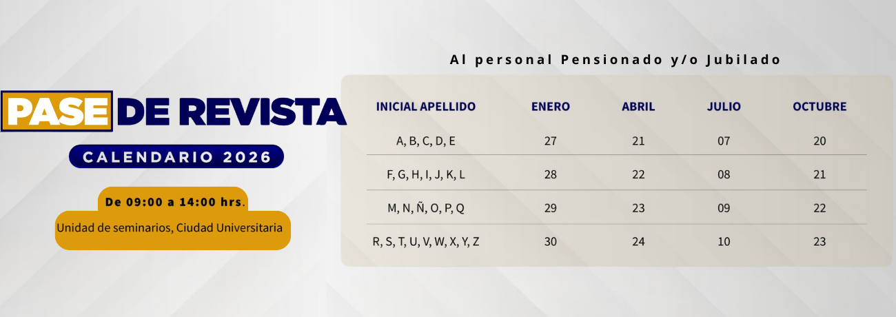 calendario pase de revista 2026